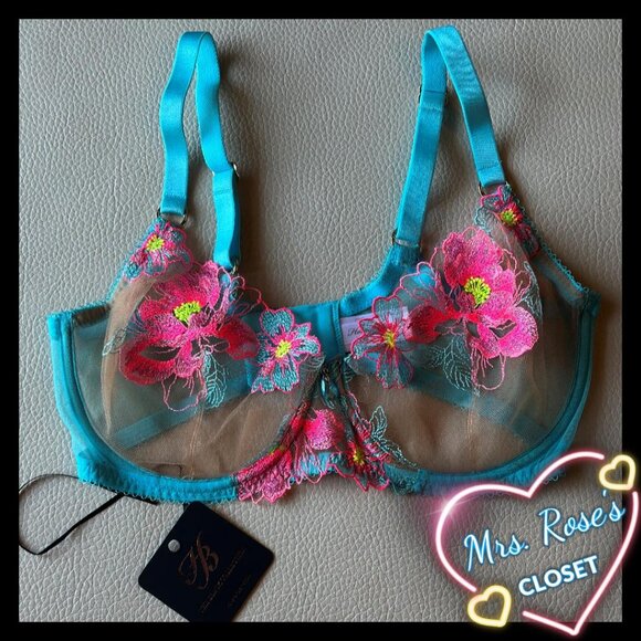 Honey Birdette Christine Turquoise Bra Size US 36DD/E, UK 36DD, EU 80E, Aus 14DD - Picture 1 of 3